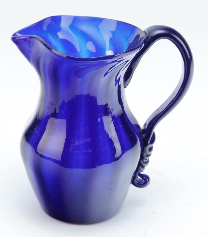 PITTSBURGH COBALT GLASS PITCHER. (1 of 4)