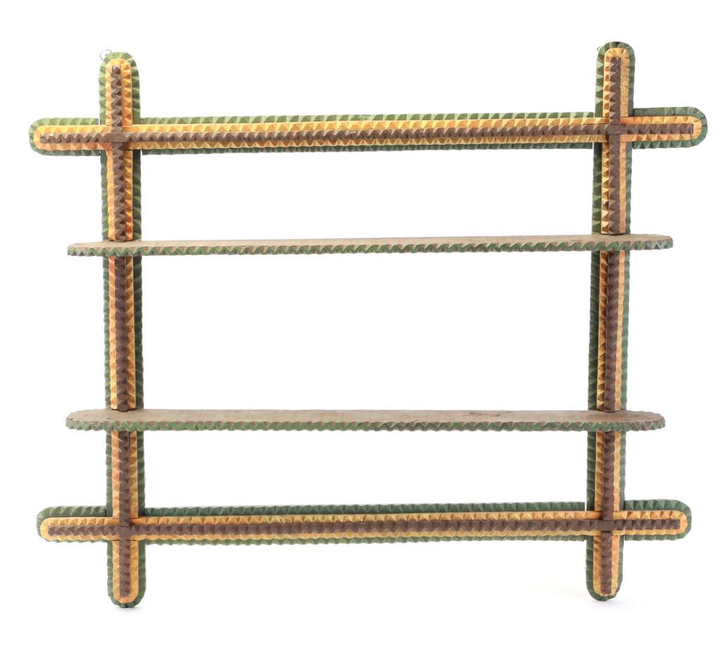 AMERICAN TRAMP ART SHELVES. (1 of 2)