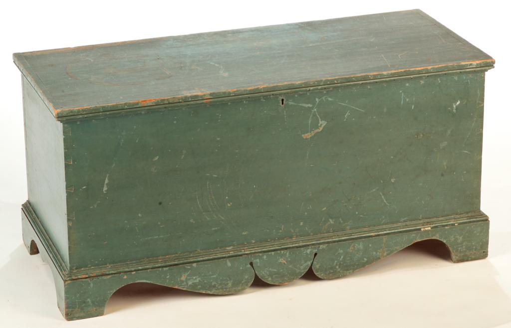 AMERICAN PAINTED BLANKET CHEST. (1 of 3)