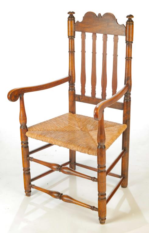 AMERICAN BANISTER BACK ARMCHAIR. (1 of 3)
