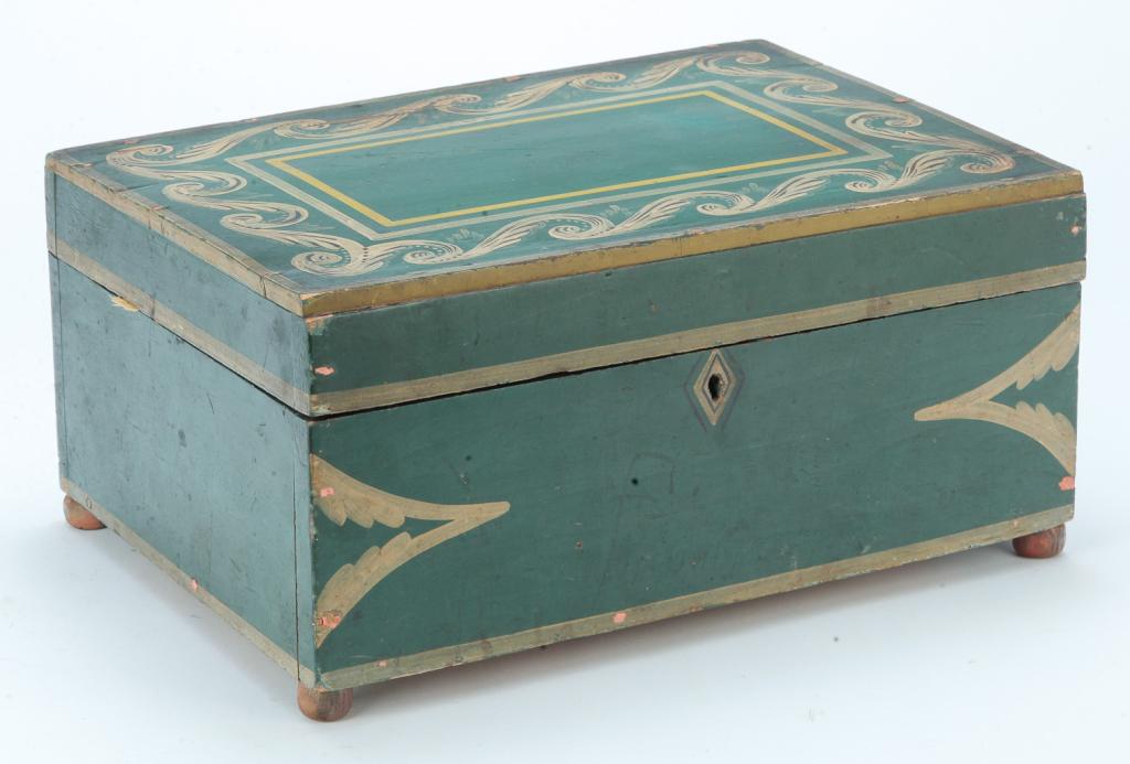 NEW ENGLAND DECORATED DOCUMENTS BOX. (1 of 4)