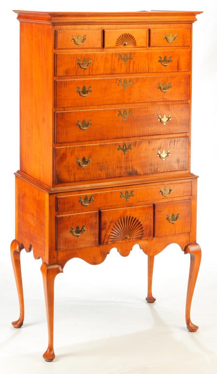 "ELDRED WHEELER" QUEEN ANNE STYLE HIGH CHEST. (1 of 5)