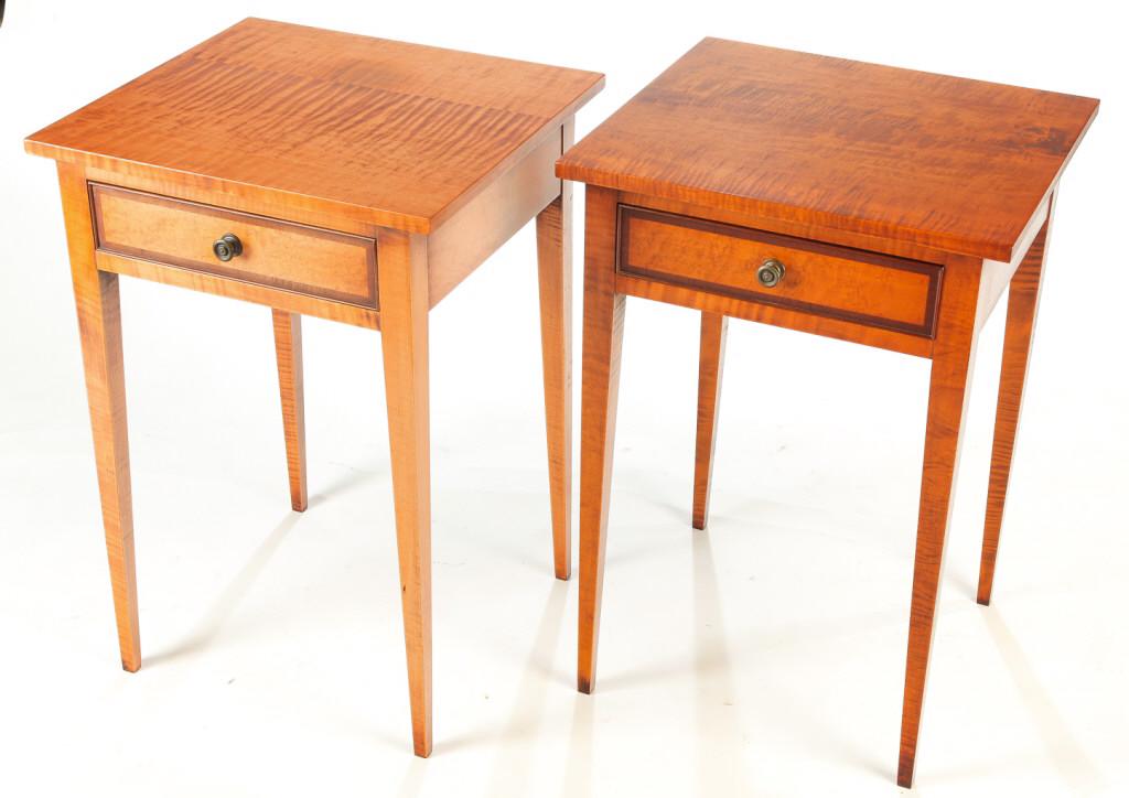 PAIR OF "ELDRED WHEELER" HEPPLEWHITE STYLE STANDS. (1 of 4)