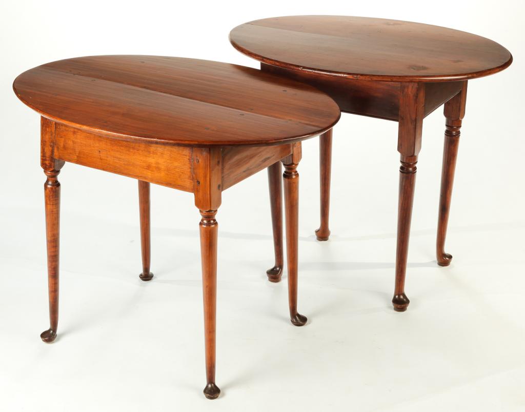 TWO AMERICAN QUEEN ANNE TAVERN TABLES. (1 of 3)