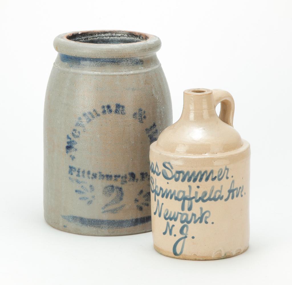 TWO PIECES OF AMERICAN STONEWARE. (1 of 3)