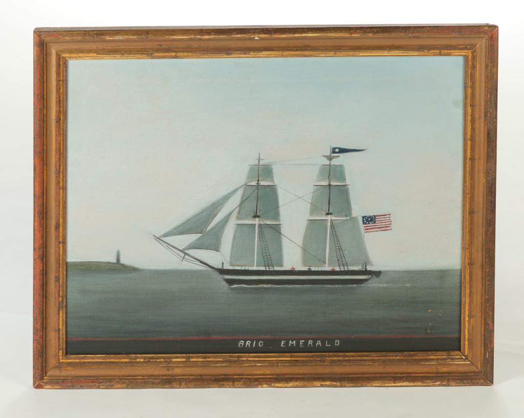 SHIP PORTRAIT OF THE "BRIG EMERALD". (1 of 3)
