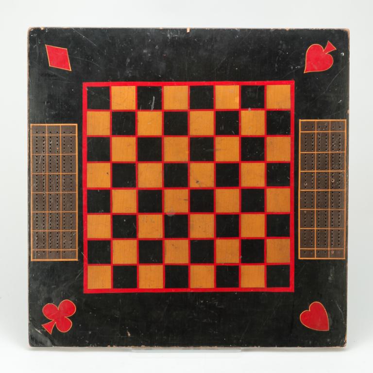 AMERICAN DECORATED GAMEBOARD. (1 of 2)