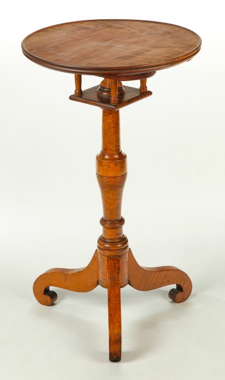 AMERICAN BIRDCAGE TILT TOP CANDLESTAND. (1 of 5)