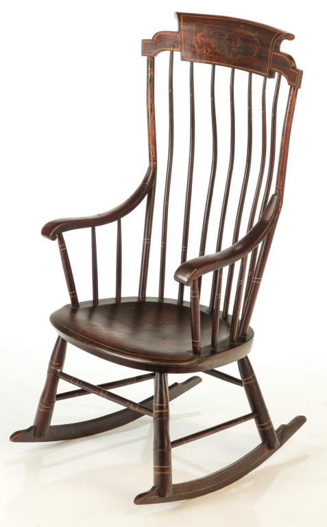 AMERICAN DECORATED BOSTON ROCKER. (1 of 5)