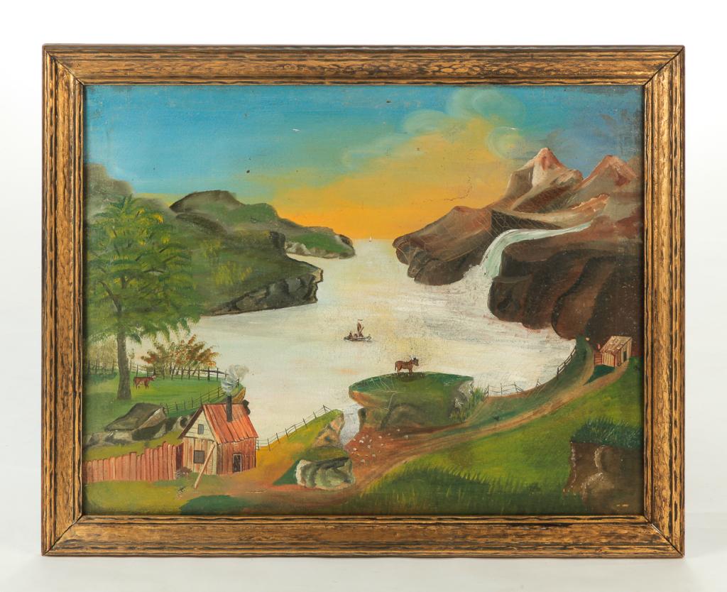LANDSCAPE (AMERICAN SCHOOL, MID 19TH CENTURY). (1 of 2)