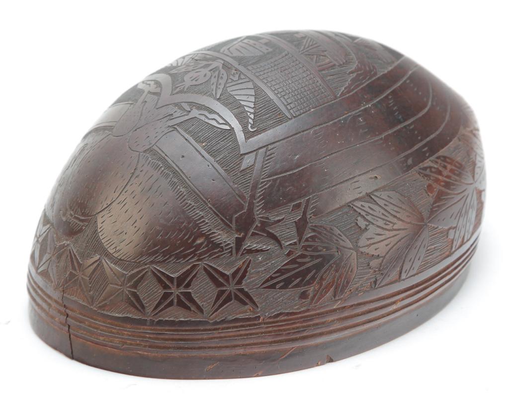 CARVED COCONUT SHELL. (1 of 2)