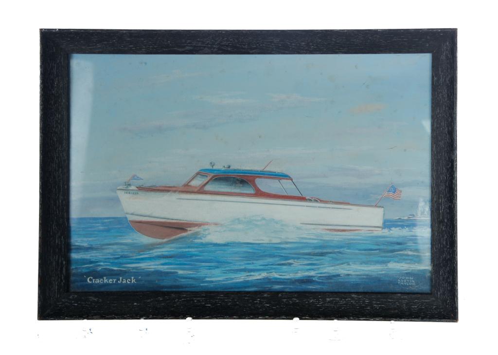 YACHT PAINTING BY JOHN AUSTIN TAYLOR. (1 of 3)