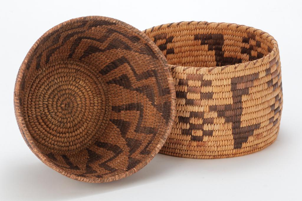 TWO NATIVE AMERICAN BASKETS. (1 of 2)