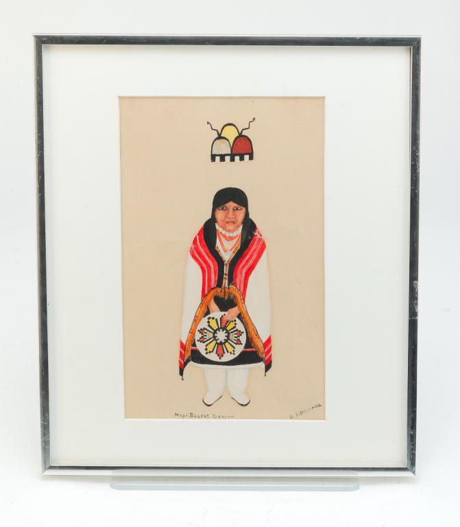 "HOPI BASKET DANCER" BY OTIS POLELONEMA. (1 of 3)
