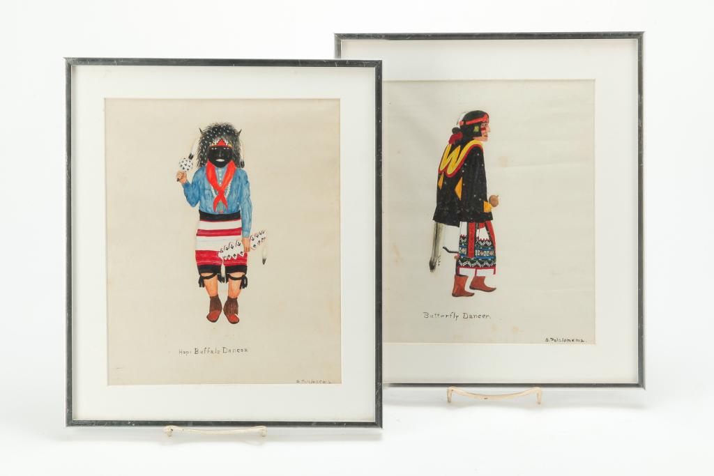 TWO HOPI DANCERS BY OTIS POLELONEMA. (1 of 3)