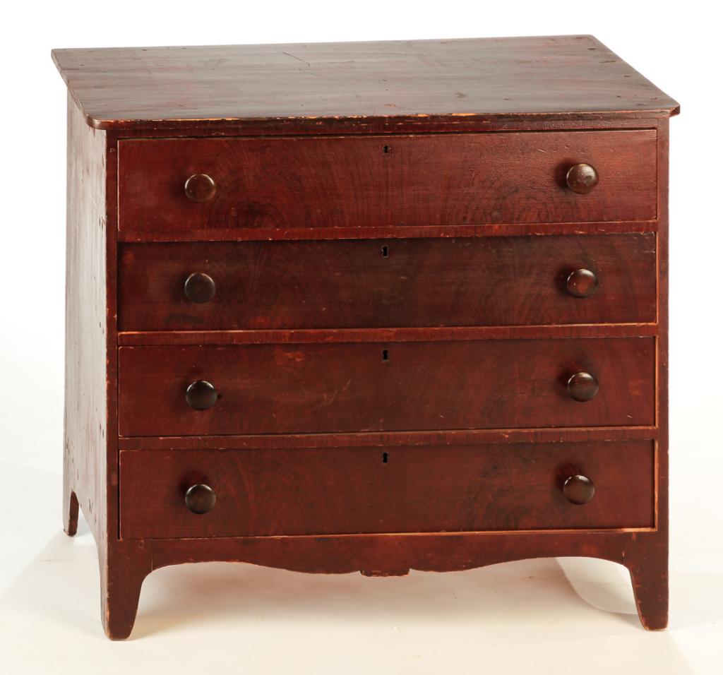 AMERICAN DECORATED CHEST OF DRAWERS. (1 of 3)