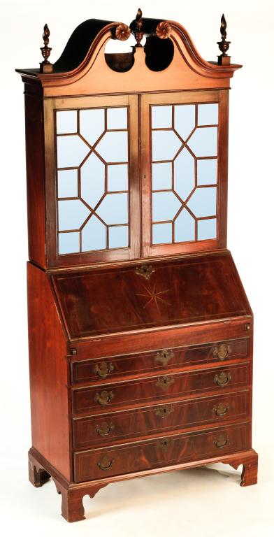 CONNECTICUT CHIPPENDALE SECRETARY. (1 of 6)