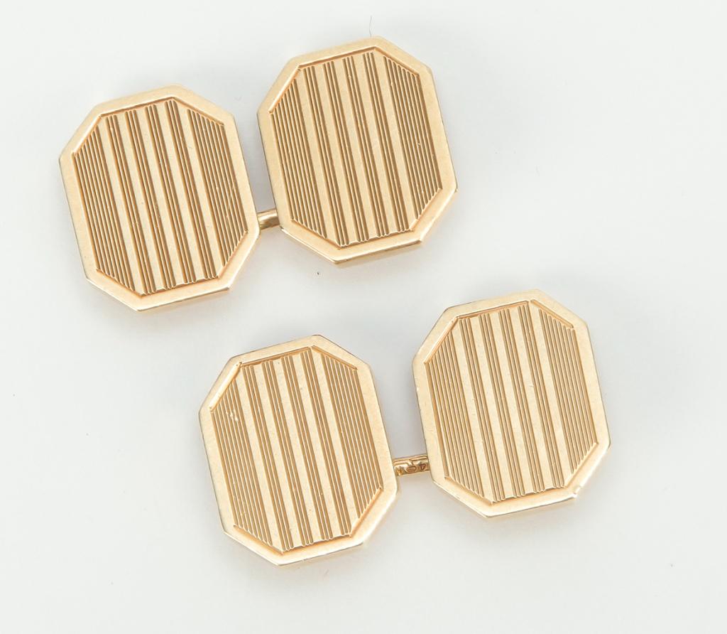 VINTAGE 14K DOUBLE FACED CUFFLINKS. (1 of 1)