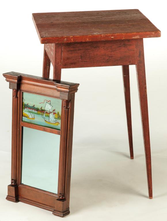 AMERICAN MIRROR AND COUNTRY HEPPLEWHITE TABLE. (1 of 6)