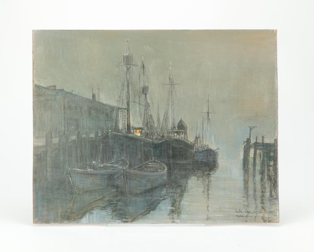 NIGHT TIME HARBOR SCENE BY LESLIE COPE. (1 of 3)