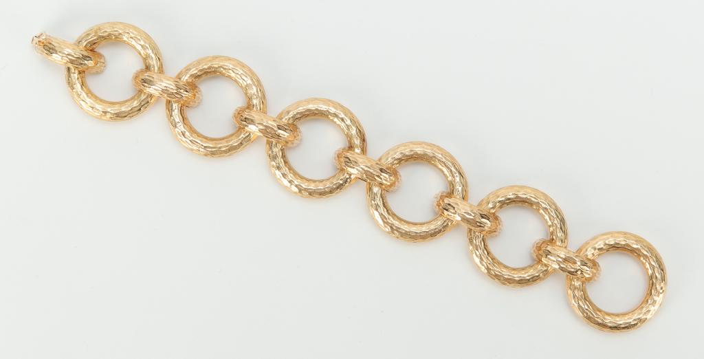 HEAVY 18K YELLOW GOLD LINK BRACELET, GERMAN. (1 of 2)