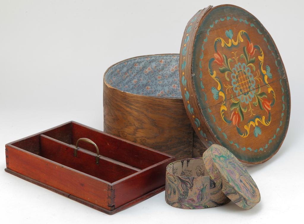 TWO AMERICAN BOXES AND KNIFE TRAY. (1 of 4)