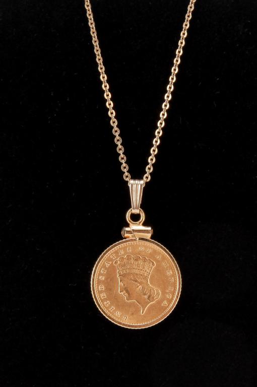 1857 U.S. INDIAN PRINCESS HEAD $1 COIN. (1 of 2)