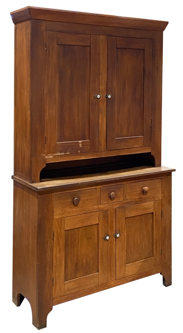 AMERICAN STEPBACK CUPBOARD. (1 of 3)
