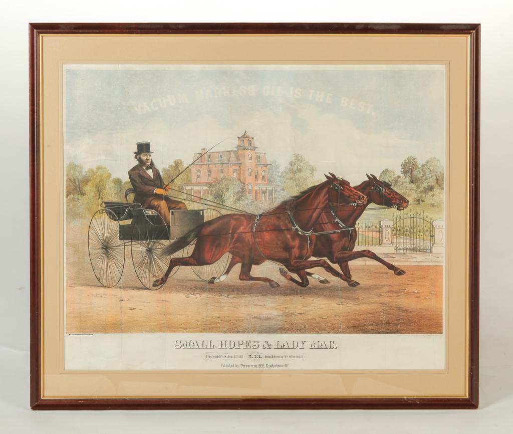 AMERICAN ADVERTISING HARNESS RACING PRINT. (1 of 3)