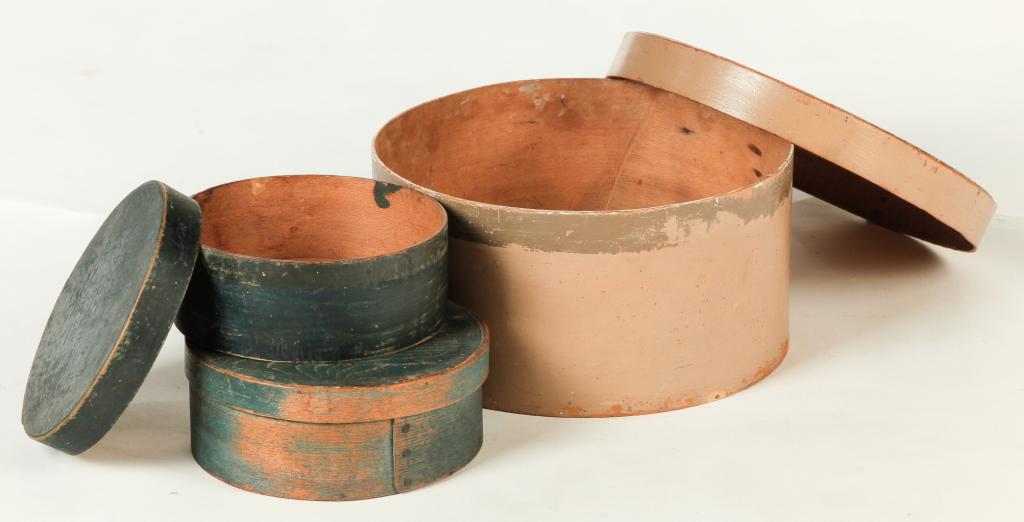 THREE AMERICAN PANTRY BOXES. (1 of 3)