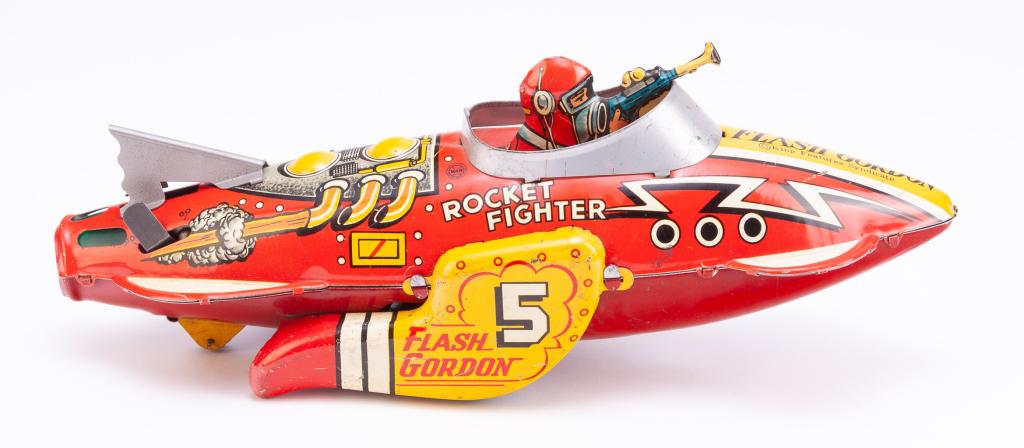 DIE-CAST FLASH GORDON ROCKET FIGHTER TIN TOY. (1 of 4)
