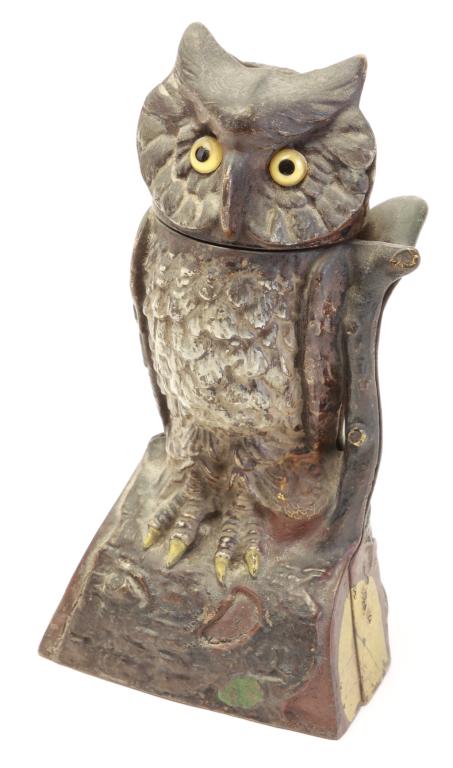 OWL MECHANICAL BANK. (1 of 4)