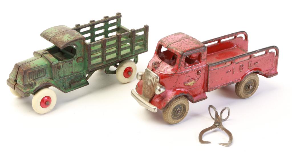TWO CAST IRON TRUCKS INCLUDING ARCADE ICE (1 of 3)