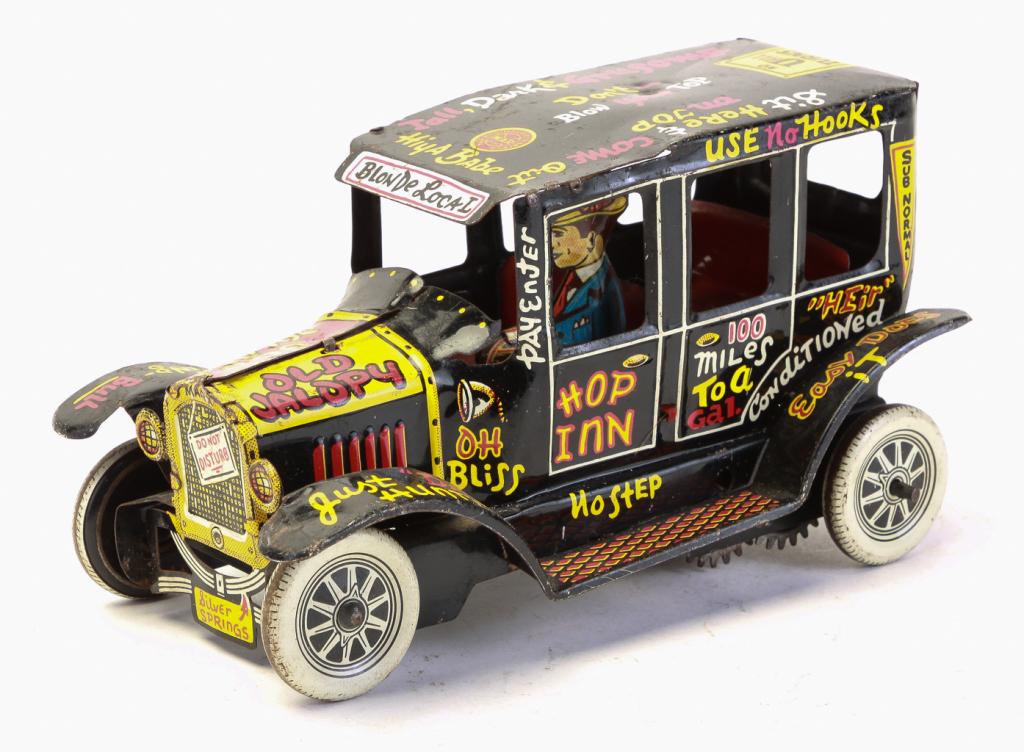 MARX TIN LITHO WIND-UP OLD JALOPY TOY CAR (1 of 5)