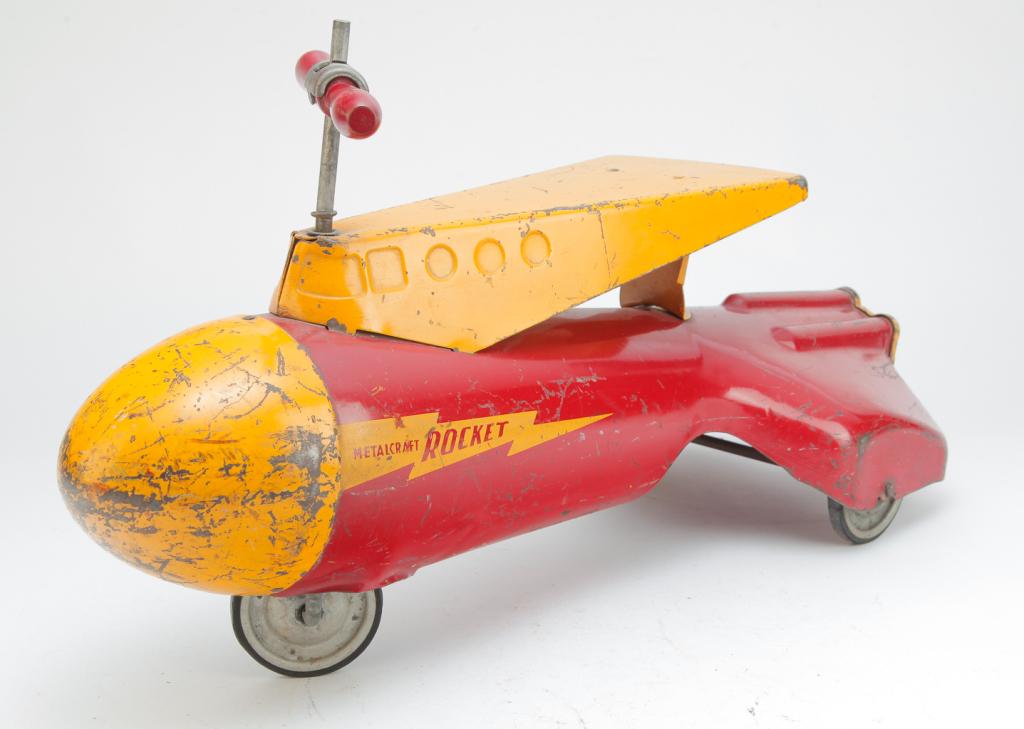 1950'S METALCRAFT RIDE-ON TOY ROCKET (1 of 4)