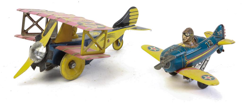 MARX AND GIRARD TIN LITHO WIND-UP AIRPLANES (1 of 3)