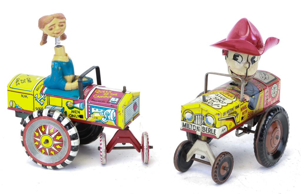 TWO MARX TIN LITHO WIND-UP CRAZY CAR TOYS (1 of 3)