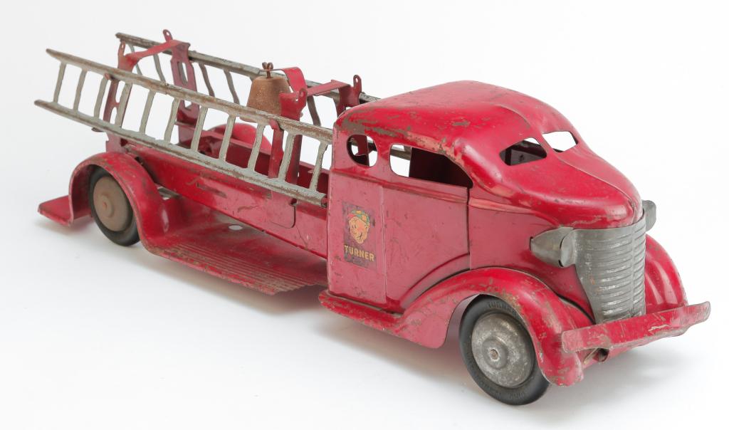 TURNER PRESSED STEEL FIRE TRUCK WITH LADDERS (1 of 3)
