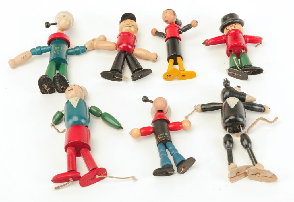 SEVEN JAYMAR COMIC STRIP CHARACTER TOYS. (1 of 2)
