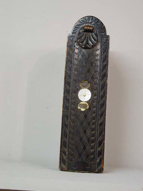 PENNSYLVANIA CANDLE BOX. Carved curly mapl