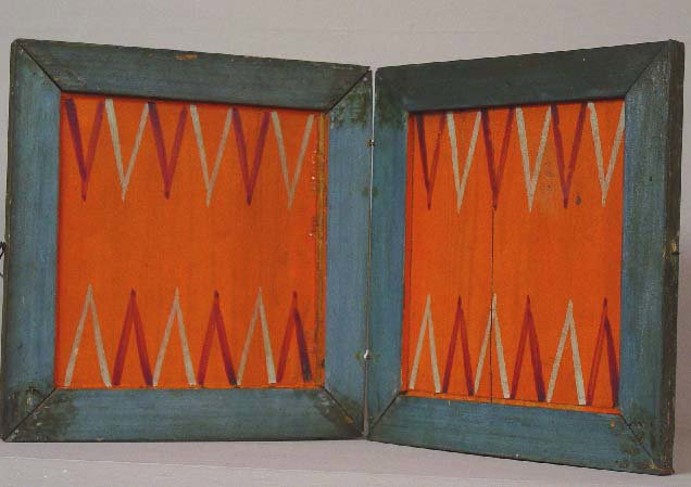 DECORATED GAMEBOARD. Small hinged example - 2