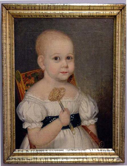 FINE OIL ON CANVAS PAINTING. Child in a p
