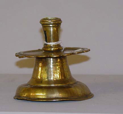 DIMINUTIVE BRASS CAPSTAN CANDLESTICK. Ri
