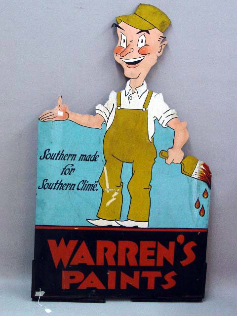 TWO PAINTED WOODEN SIGNS. "Warren's Pai
