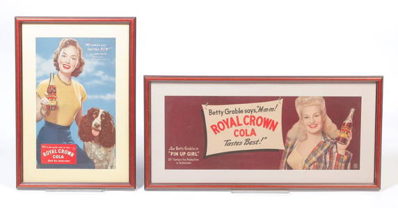 TWO ROYAL CROWN COLA  ADVERTISING POSTERS.