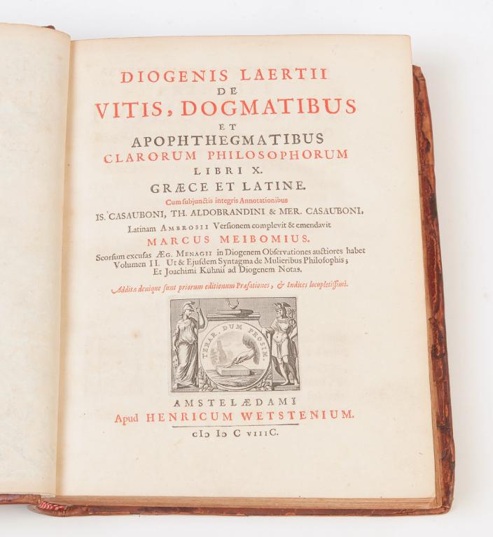DIOGENES LAERTUS LIVES OF THE PHILOSOPHERS. (1 of 6)