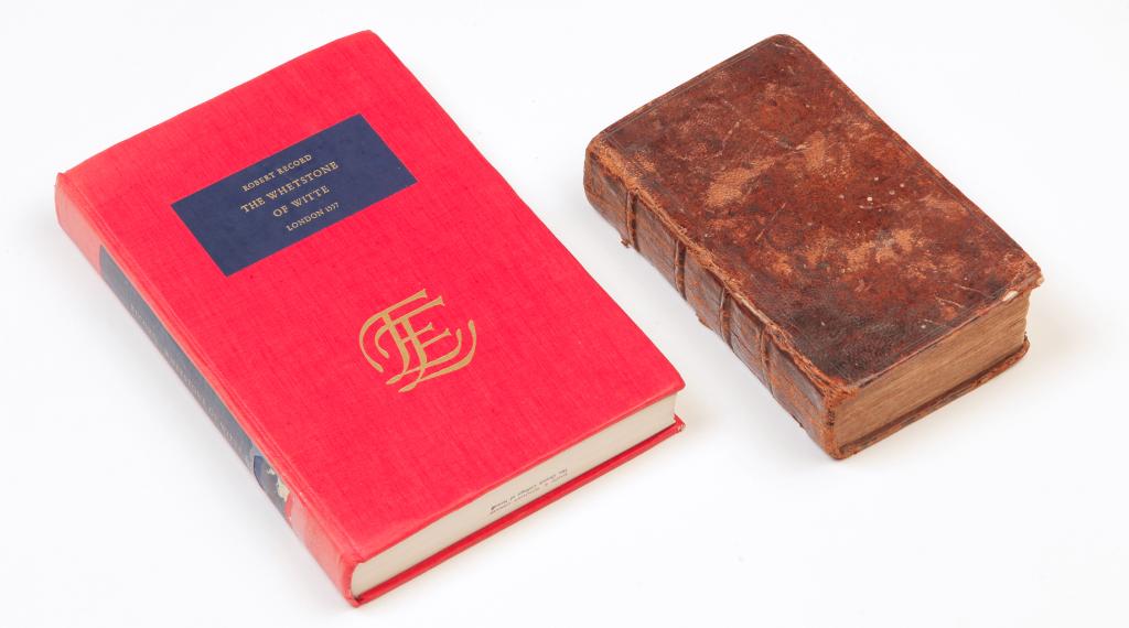 TWO MATHEMATICAL BOOKS BY ROBERT RECORD.: "Records Arithmetick" with afterward by John Dee, court astronomer to Queen Elizabeth I, and Rules of Practice by John Mellis. "London, Printed by F. Flesher for John Harrison...1652". Dedication to K