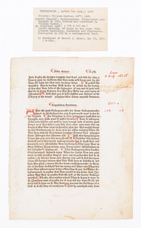 POLICHRONICON SHEET. (1 of 2)