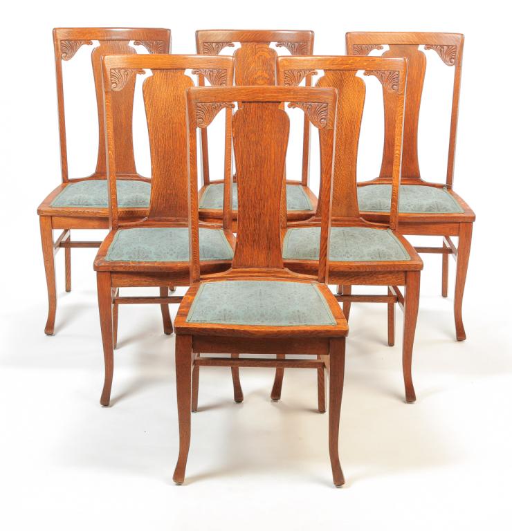 TEN AMERICAN "T" BACK CHAIRS. (1 of 3)