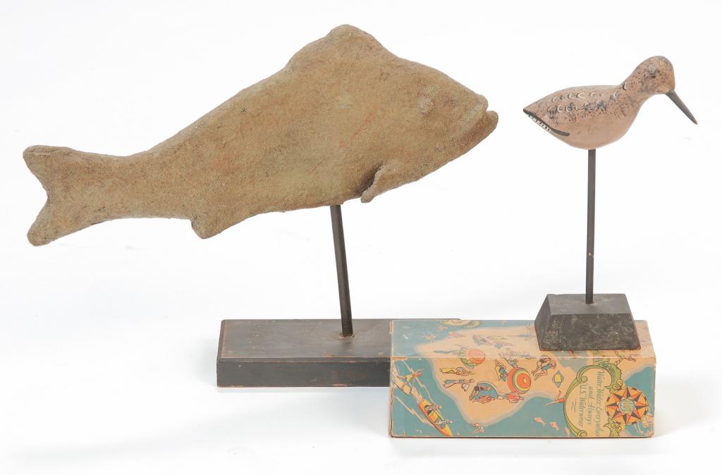 THREE AMERICAN PIECES INCLUDING CARVINGS. (1 of 5)